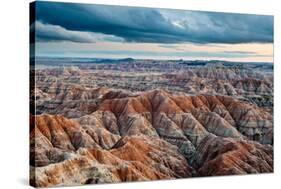 Sunset over Badlands National Park, Sd-James White-Stretched Canvas