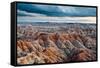 Sunset over Badlands National Park, Sd-James White-Framed Stretched Canvas