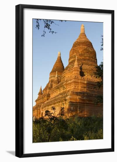 Sunset over Bagan. Seen from Buleithee Pagoda. Bagan. Myanmar-Tom Norring-Framed Photographic Print