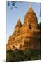 Sunset over Bagan. Seen from Buleithee Pagoda. Bagan. Myanmar-Tom Norring-Mounted Photographic Print