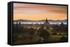 Sunset over Bagan-Jon Hicks-Framed Stretched Canvas