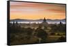 Sunset over Bagan-Jon Hicks-Framed Stretched Canvas