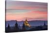 Sunset over Bagan-Jon Hicks-Stretched Canvas