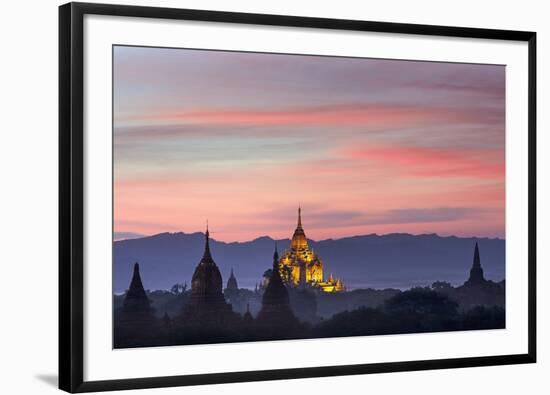 Sunset over Bagan-Jon Hicks-Framed Premium Photographic Print