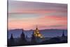 Sunset over Bagan-Jon Hicks-Stretched Canvas