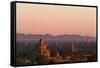 Sunset over Bagan-Jon Hicks-Framed Stretched Canvas