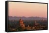 Sunset over Bagan-Jon Hicks-Framed Stretched Canvas