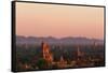 Sunset over Bagan-Jon Hicks-Framed Stretched Canvas