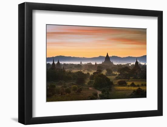 Sunset over Bagan-Jon Hicks-Framed Photographic Print
