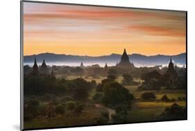 Sunset over Bagan-Jon Hicks-Mounted Photographic Print