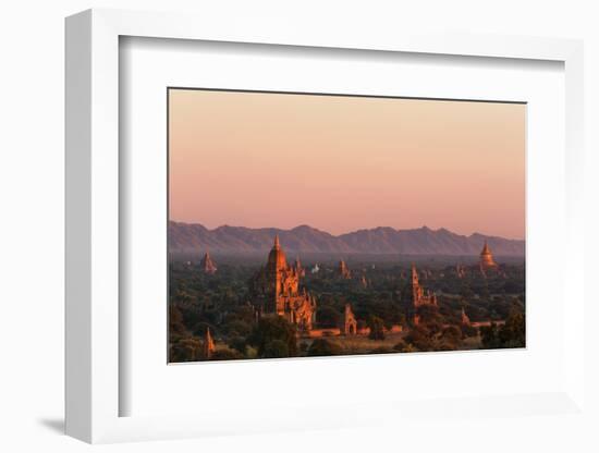 Sunset over Bagan-Jon Hicks-Framed Photographic Print