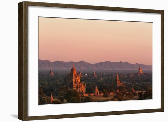 Sunset over Bagan-Jon Hicks-Framed Photographic Print