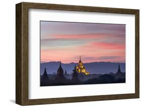 Sunset over Bagan-Jon Hicks-Framed Photographic Print