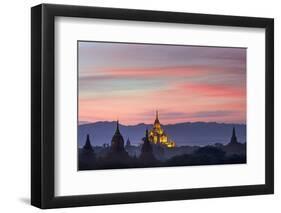 Sunset over Bagan-Jon Hicks-Framed Photographic Print