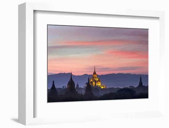 Sunset over Bagan-Jon Hicks-Framed Photographic Print