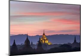 Sunset over Bagan-Jon Hicks-Mounted Photographic Print