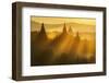 Sunset over Bagan-Jon Hicks-Framed Photographic Print