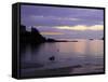 Sunset Over Bay, Dinard, Cote d'Emeraude (Emerald Coast), Cotes d'Armor, Brittany, France-David Hughes-Framed Stretched Canvas