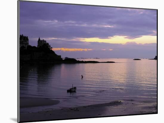 Sunset Over Bay, Dinard, Cote d'Emeraude (Emerald Coast), Cotes d'Armor, Brittany, France-David Hughes-Mounted Photographic Print