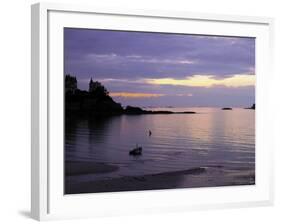 Sunset Over Bay, Dinard, Cote d'Emeraude (Emerald Coast), Cotes d'Armor, Brittany, France-David Hughes-Framed Photographic Print