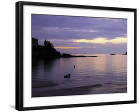 Sunset Over Bay, Dinard, Cote d'Emeraude (Emerald Coast), Cotes d'Armor, Brittany, France-David Hughes-Framed Photographic Print