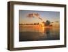 Sunset over beautiful calm sea, interesting clouds, vibrant colours, St. Kitts, St. Kitts and Nevis-Eleanor Scriven-Framed Photographic Print