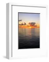 Sunset over beautiful calm sea, interesting clouds, vibrant colours, St. Kitts, St. Kitts and Nevis-Eleanor Scriven-Framed Photographic Print