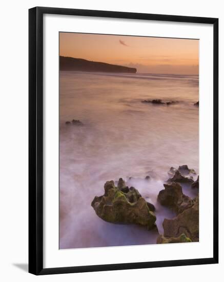 Sunset over Blurred Milky Water, Amoreira Beach Near Alzejur, Algarve, Portugal, Europe-Neale Clarke-Framed Photographic Print