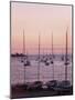 Sunset Over Boats, Tregastel, Cote De Granit Rose, Cotes d'Armor, Brittany, France-David Hughes-Mounted Photographic Print