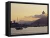 Sunset over Botafogo Bay and Corcovado Mountain viewed from Urca, Rio de Janeiro, Brazil, South Ame-Karol Kozlowski-Framed Stretched Canvas