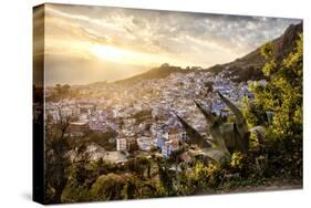 Sunset over Chefchaouen, the blue city of Morocco, North Africa, Africa-Francesco Fanti-Stretched Canvas