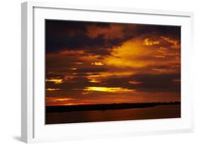 Sunset over Chobe River, Chobe Safari Lodge, Kasane, Botswana, Africa-David Wall-Framed Photographic Print