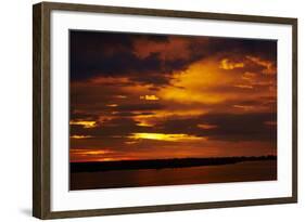 Sunset over Chobe River, Chobe Safari Lodge, Kasane, Botswana, Africa-David Wall-Framed Photographic Print