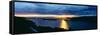 Sunset over Columbia River, View Toward Portland, Oregon-null-Framed Stretched Canvas