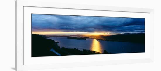 Sunset over Columbia River, View Toward Portland, Oregon-null-Framed Photographic Print