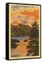 Sunset over Crater Lake, Oregon-null-Framed Stretched Canvas