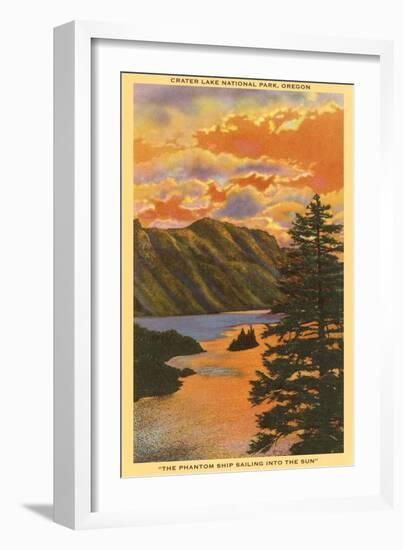 Sunset over Crater Lake, Oregon-null-Framed Art Print