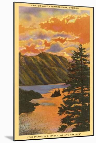 Sunset over Crater Lake, Oregon-null-Mounted Art Print