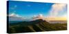 Sunset over Diamond Head in Honolulu, Hawaii-Drone Northwest-Stretched Canvas