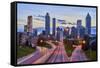 Sunset over downtown Atlanta, Georgia, USA-Panoramic Images-Framed Stretched Canvas