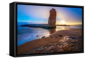 Sunset over Four Mile Beach Santa Cruz-Mike Wilson-Framed Stretched Canvas