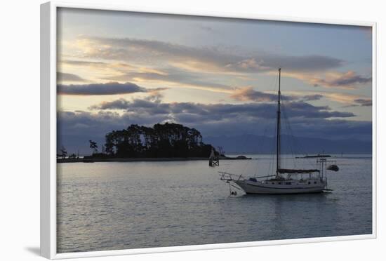 Sunset over Haulashore Island, Nelson, Nelson Region, South Island, New Zealand, Pacific-Stuart-Framed Photographic Print