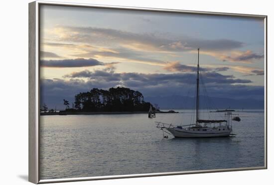 Sunset over Haulashore Island, Nelson, Nelson Region, South Island, New Zealand, Pacific-Stuart-Framed Photographic Print