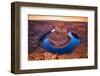 Sunset over Horseshoe Bend and the Colorado River, Glen Canyon National Recreation Area, Arizona-Russ Bishop-Framed Photographic Print