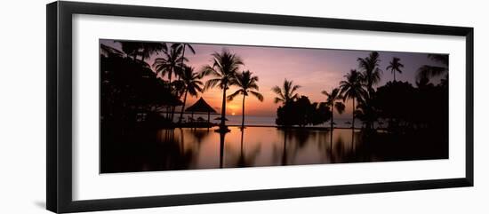 Sunset over Hotel Pool, Lombok, West Nusa Tenggara, Indonesia-null-Framed Photographic Print