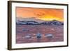 Sunset over Ice Floes and Icebergs, Near Pleneau Island, Antarctica, Southern Ocean, Polar Regions-Michael Nolan-Framed Photographic Print