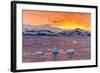 Sunset over Ice Floes and Icebergs, Near Pleneau Island, Antarctica, Southern Ocean, Polar Regions-Michael Nolan-Framed Photographic Print