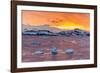 Sunset over Ice Floes and Icebergs, Near Pleneau Island, Antarctica, Southern Ocean, Polar Regions-Michael Nolan-Framed Photographic Print