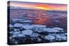 Sunset over Ice Floes and Icebergs, Near Pleneau Island, Antarctica, Southern Ocean, Polar Regions-Michael Nolan-Stretched Canvas
