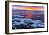 Sunset over Ice Floes and Icebergs, Near Pleneau Island, Antarctica, Southern Ocean, Polar Regions-Michael Nolan-Framed Photographic Print